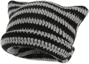 Crochet Hats for Women Cat Beanie Vintage Beanies Women Fox Hat Grunge Accessories Slouchy Beanies for Women