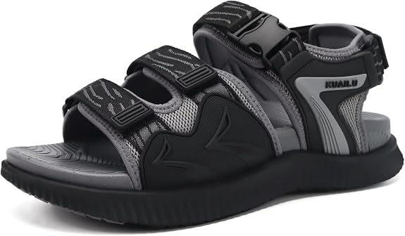 KuaiLu Mens Arch Support Hiking Sandals Orthopedic Athletic Walking Sandles